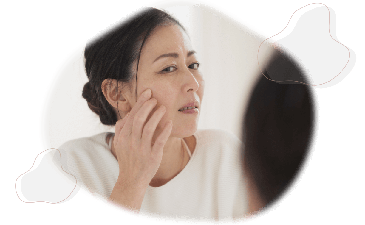 女性の顔サイン